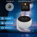 Nora | Star Projector | 360° Rotating Galaxy Night Light | 12 Effects, Timer