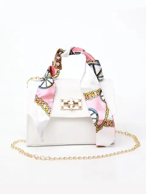 Freya | Women's Handbag | Brown Leather, Gold Clasp, Scarf Handle
