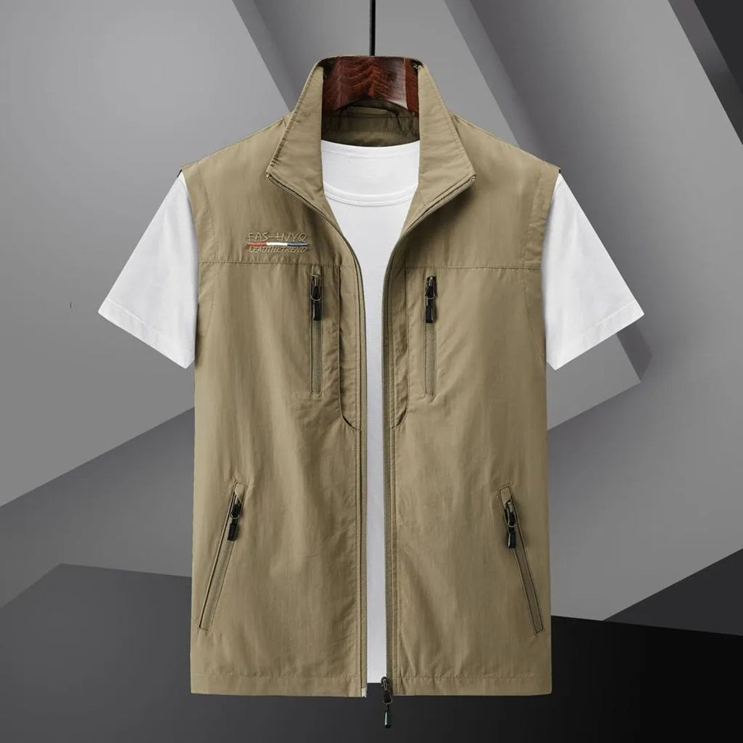 Xanthe | Men's Utility Vest | Multi-Pocket, Breathable | Summer Travel