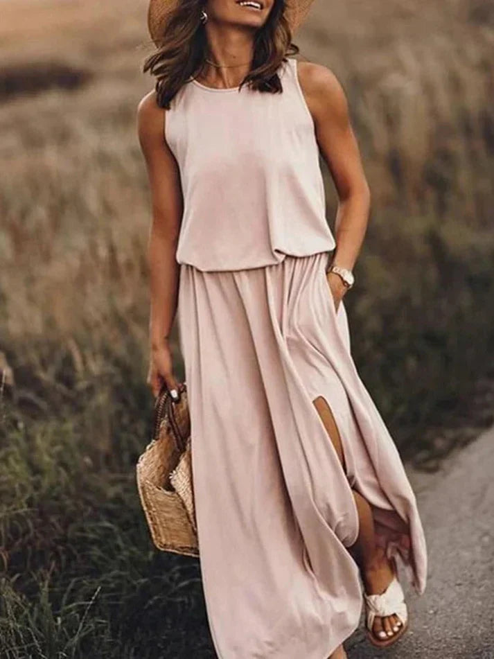 White Maxi Dress Women Flowy Lightweight Summer | Kaia