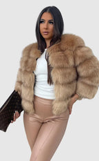 Della | Faux Fur Coat | Women's Glamour Jacket | Soft, Animal-Friendly