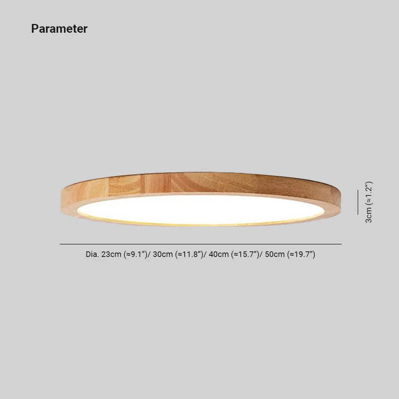 Iris | LED Ceiling Light | Dimmable, Tri-Color | Minimalist Wood Accent