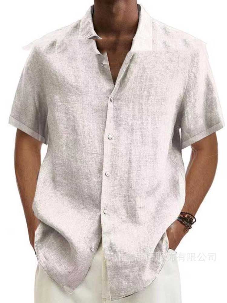 Esma | Men's Linen-Look Shirt | Short Sleeve, Lightweight | Summer