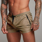 Mens Swim Shorts Quick Dry Short Length Zip Pockets Swimwear