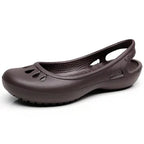 Women's Sandals | Lightweight Waterproof Jelly Flat Cut-Out Slides