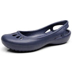 Women's Sandals | Lightweight Waterproof Jelly Flat Cut-Out Slides
