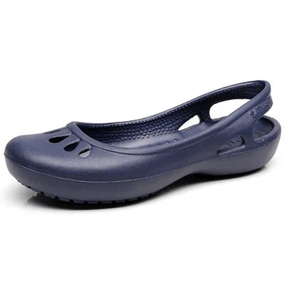Women's Sandals | Lightweight Waterproof Jelly Flat Cut-Out Slides
