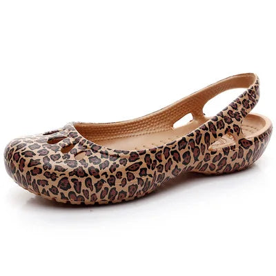 Women's Sandals | Lightweight Waterproof Jelly Flat Cut-Out Slides