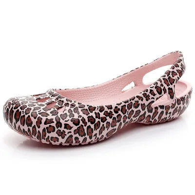 Women's Sandals | Lightweight Waterproof Jelly Flat Cut-Out Slides