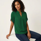 Linnea | Women's Summer Blouse | V-Neck, Short Sleeve | Casual Lightweight