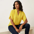 Linnea | Women's Summer Blouse | V-Neck, Short Sleeve | Casual Lightweight