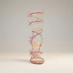 Women Heeled Sandals Stiletto Heel Rhinestone Butterfly Crystal