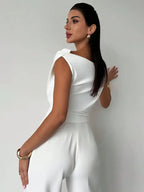 Honor | Women's Draped Shoulder Top | Cross Detail, Stretch