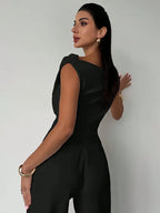 Honor | Women's Draped Shoulder Top | Cross Detail, Stretch