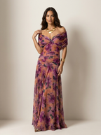 Rosalind | Pleated Maxi Evening Dress | Strapless, Short Sleeve | S–3XL