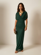 Rosalind | Pleated Maxi Evening Dress | Strapless, Short Sleeve | S–3XL