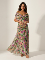 Rosalind | Pleated Maxi Evening Dress | Strapless, Short Sleeve | S–3XL