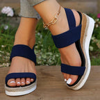 Women Platform Sandals Elastic Straps
