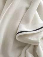 Freya | Maxi Sweatshirt Dress | Button-Down Collar, White Trim | Minimalist