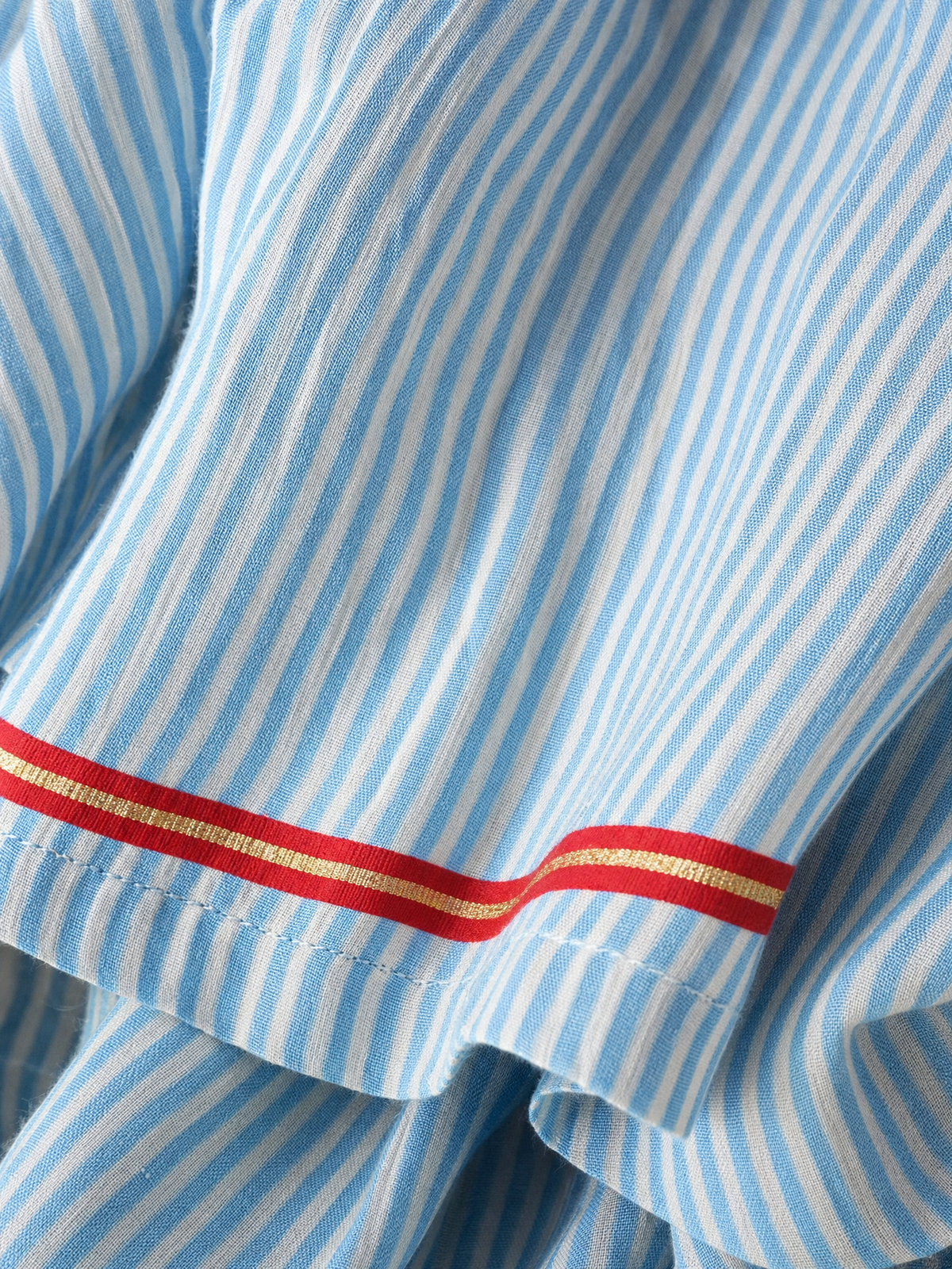 Yvaine | Maxi Dress | Women's Striped, Spaghetti Strap | Red Trim Detail