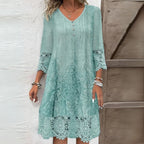 Anneke | Midi Dress | Embroidered, Breathable Fabric | Figure-Skimming Fit