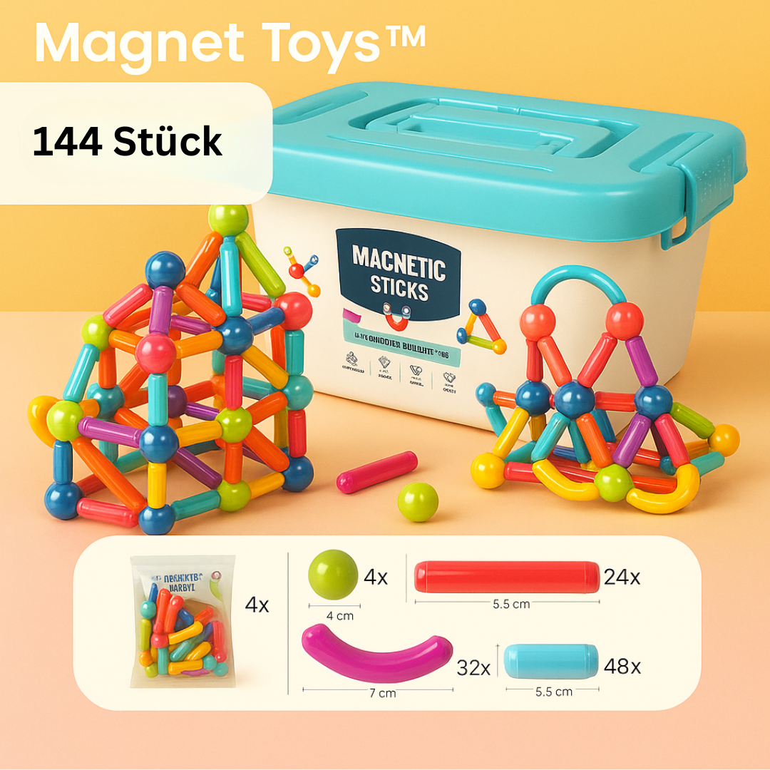 Seraphina | Magnetic Sticks | Kids Creative Building Toy | 36–144 Pieces