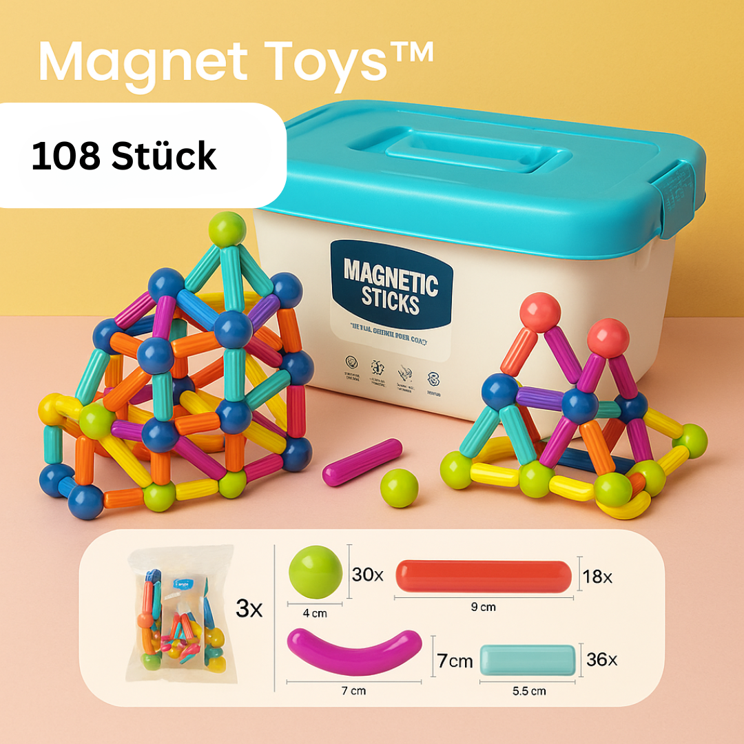 Seraphina | Magnetic Sticks | Kids Creative Building Toy | 36–144 Pieces
