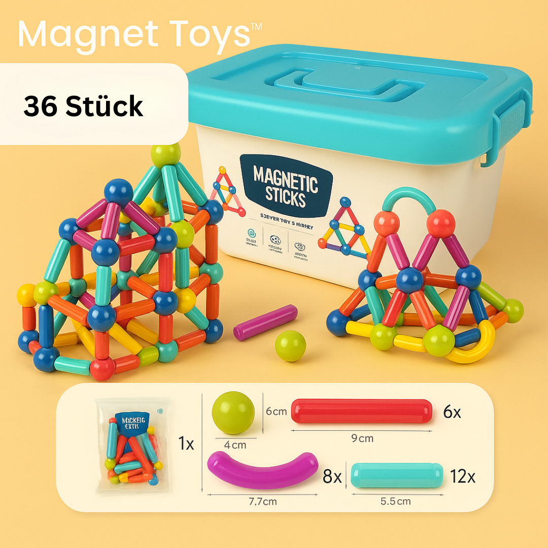 Seraphina | Magnetic Sticks | Kids Creative Building Toy | 36–144 Pieces