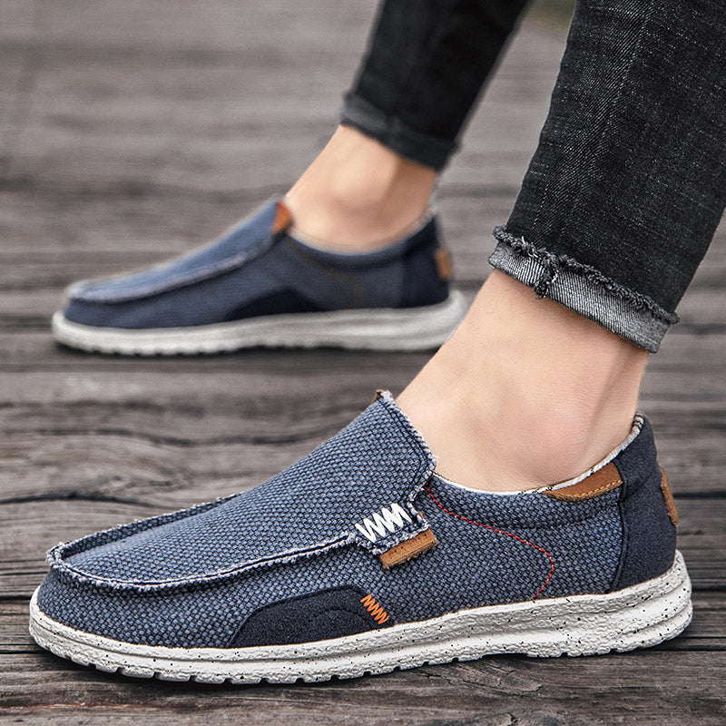 Canvas Slip-On Loafers Cushioned Insole
