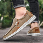 Canvas Slip-On Loafers Cushioned Insole