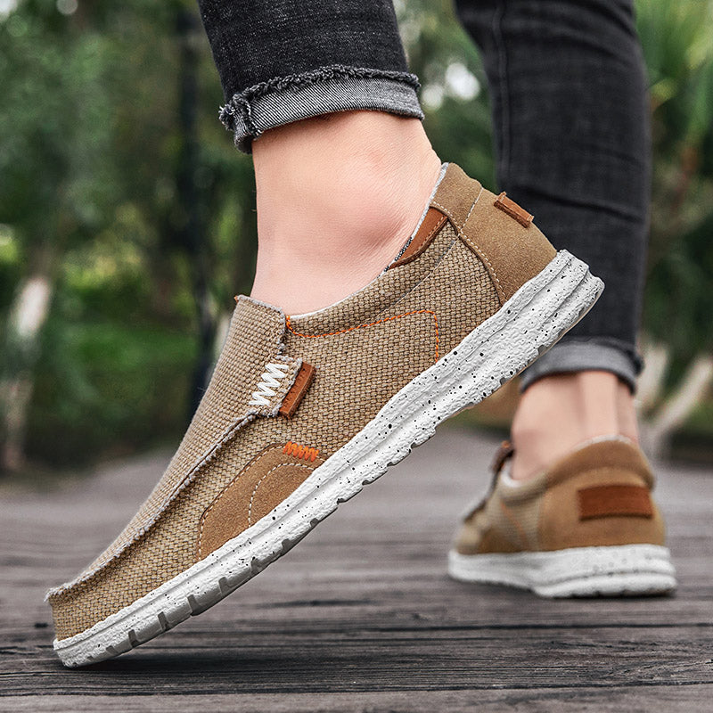 Canvas Slip-On Loafers Cushioned Insole