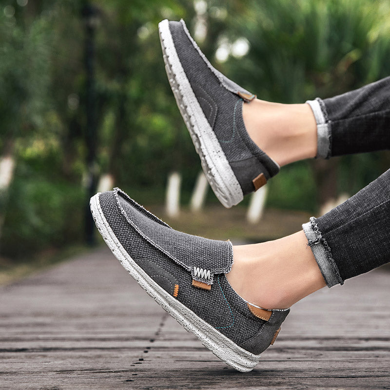 Canvas Slip-On Loafers Cushioned Insole