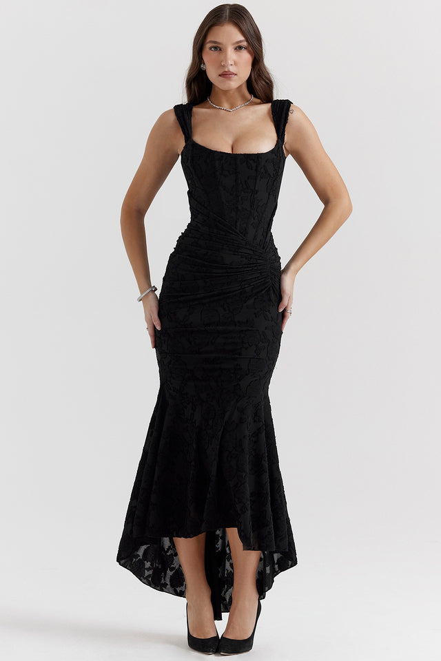 Lace Dress Women Evening Cotton Blend Knee Length Round Neck