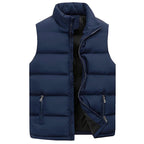 Men Quilted Vest Sleeveless Full Zip with Pockets