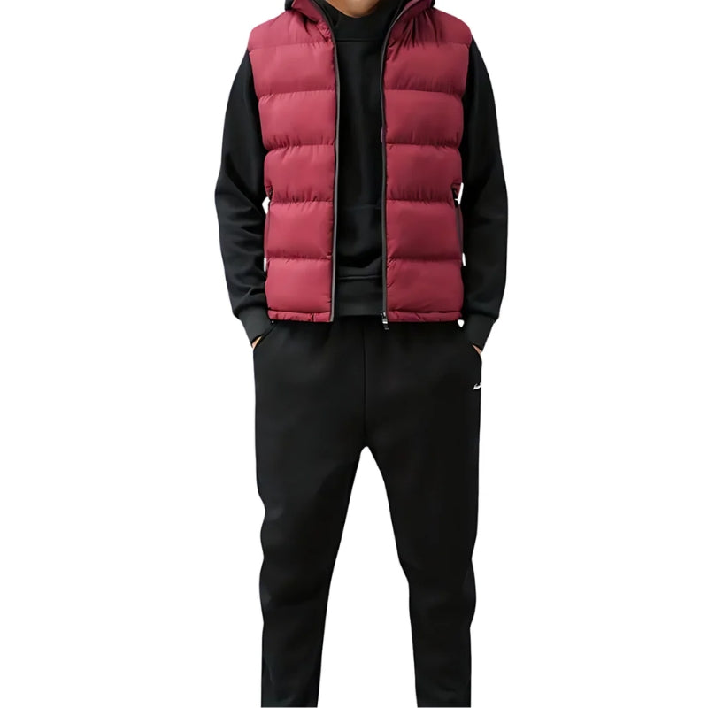 Men Quilted Vest Sleeveless Full Zip with Pockets