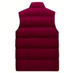 Men Quilted Vest Sleeveless Full Zip with Pockets