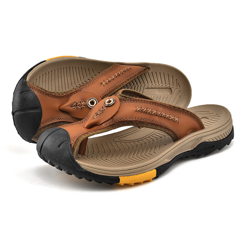 Flip Flops Men Toe Protection Lightweight Breathable Water Resistant