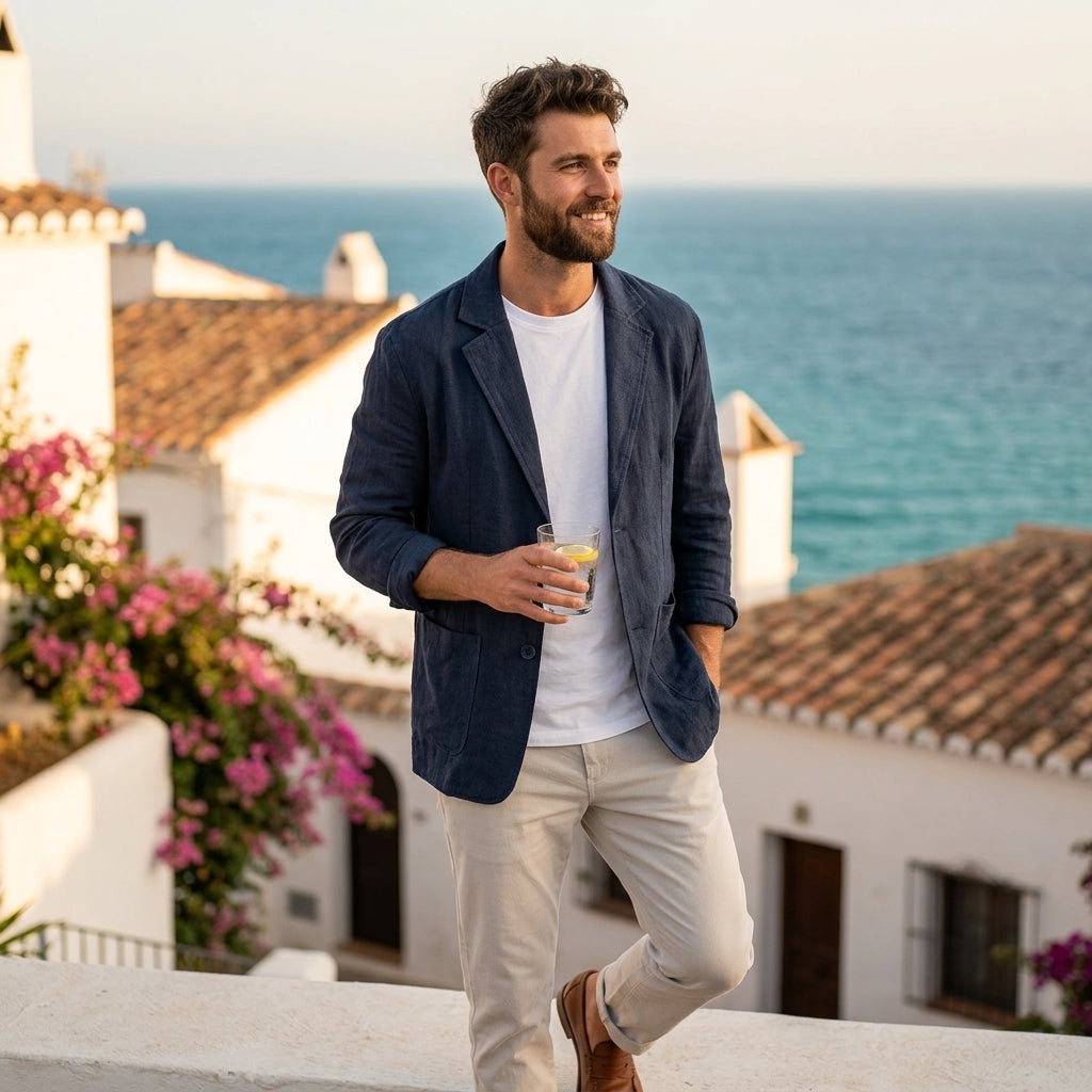 Men Linen Overshirt Cotton Blend Lightweight Casual Chest Pocket
