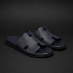 Mens Sandals Perforated H Strap Slide Open Toe Low Profile Summer