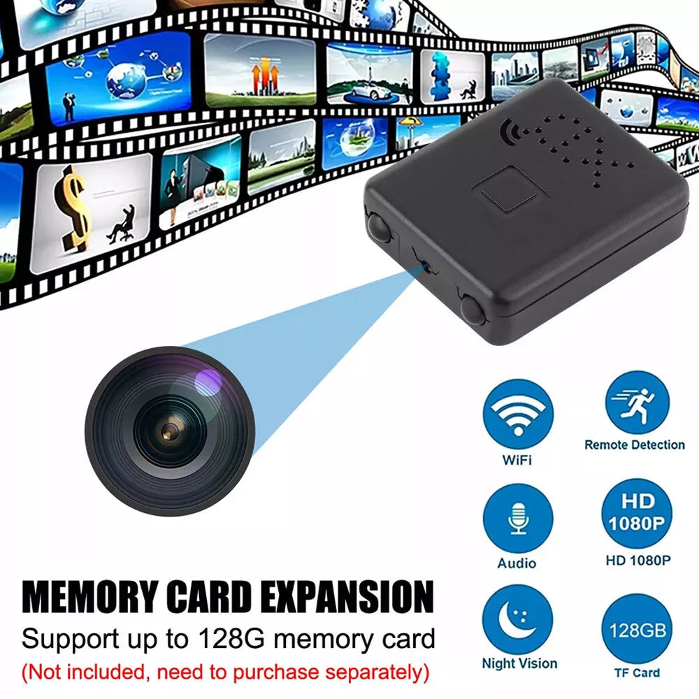 Mini Security Camera HD 1080p Night Vision Audio Motion Detection Indoor