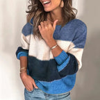 Una | Women's Striped Knit Sweater | Warm, Relaxed Fit