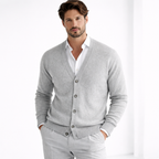 Delphine | Men's Knit Cardigan | V-Neck, Button-Front | Regular Fit