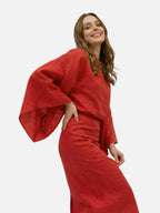 Mini Dress Women Kimono Midi Minimalist Draped Silhouette Flowy Relaxed Fit