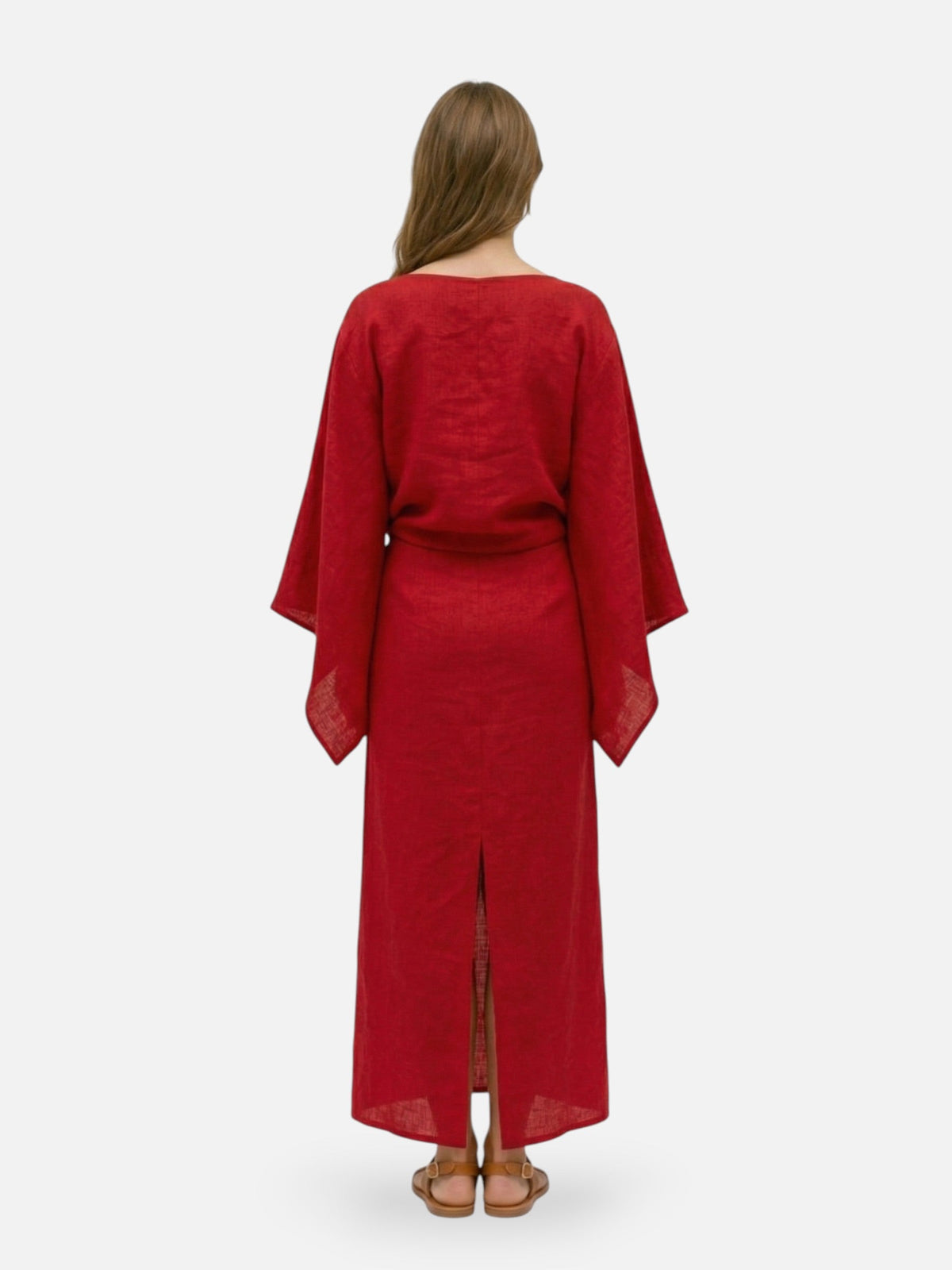 Mini Dress Women Kimono Midi Minimalist Draped Silhouette Flowy Relaxed Fit