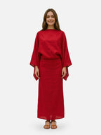 Mini Dress Women Kimono Midi Minimalist Draped Silhouette Flowy Relaxed Fit