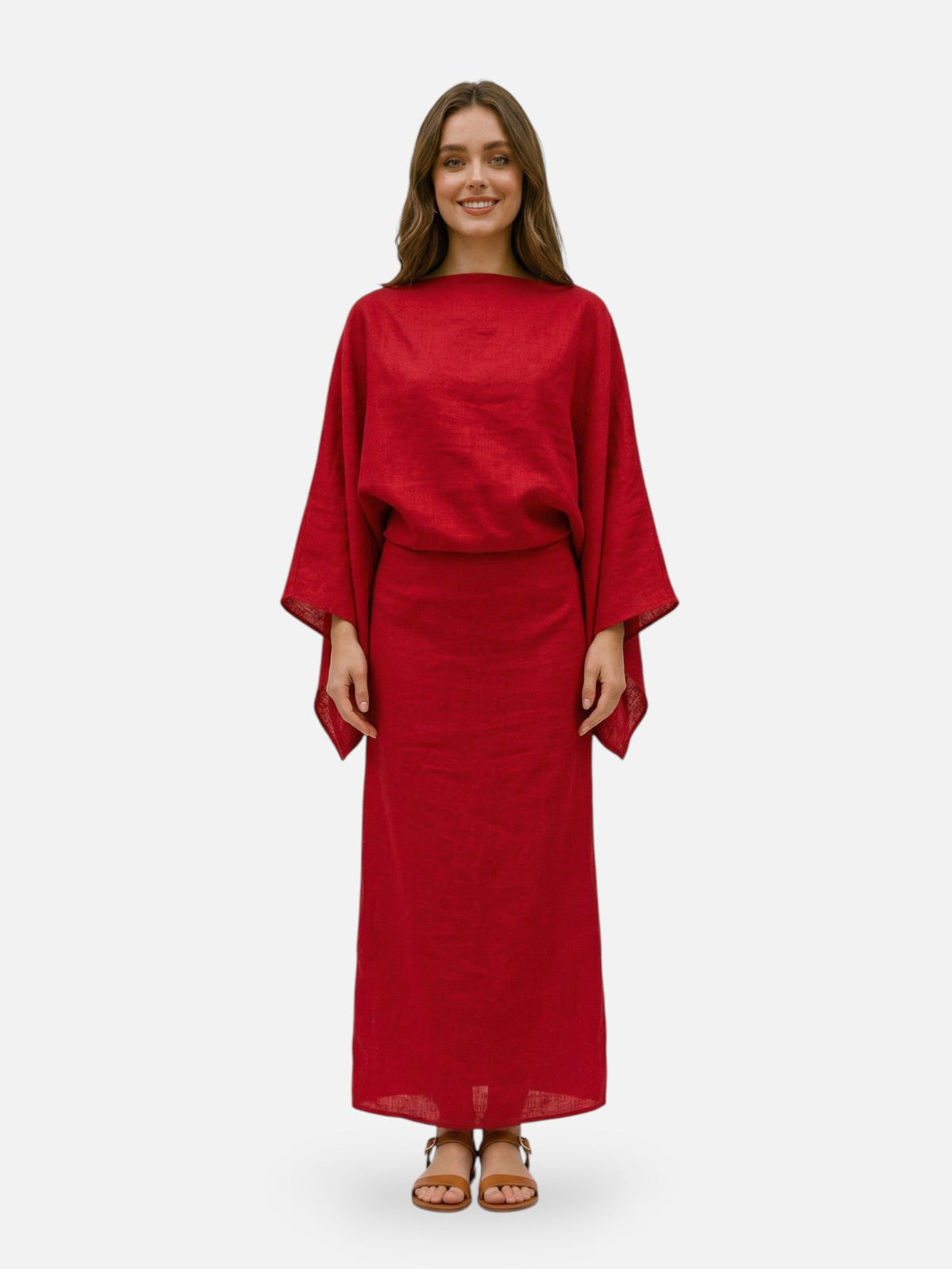 Mini Dress Women Kimono Midi Minimalist Draped Silhouette Flowy Relaxed Fit