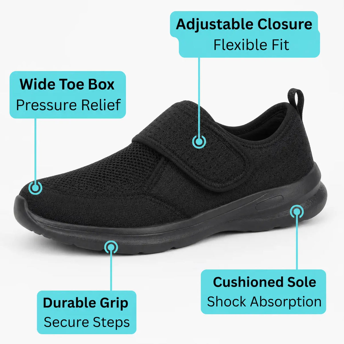 Orthopedic Shoes Women Wide Fit Cushioned Non Slip Walking Trainers