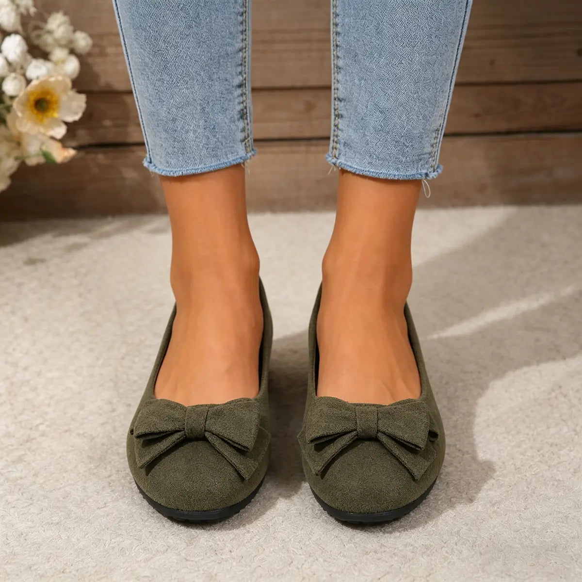 Womens Orthopedic Flats Wide Fit Ballet Style Cushioned Insole