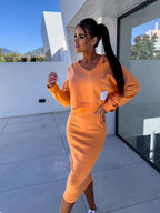 Vera | Women's Two-Piece Set | Midi Dress & Sweatshirt | All-Season