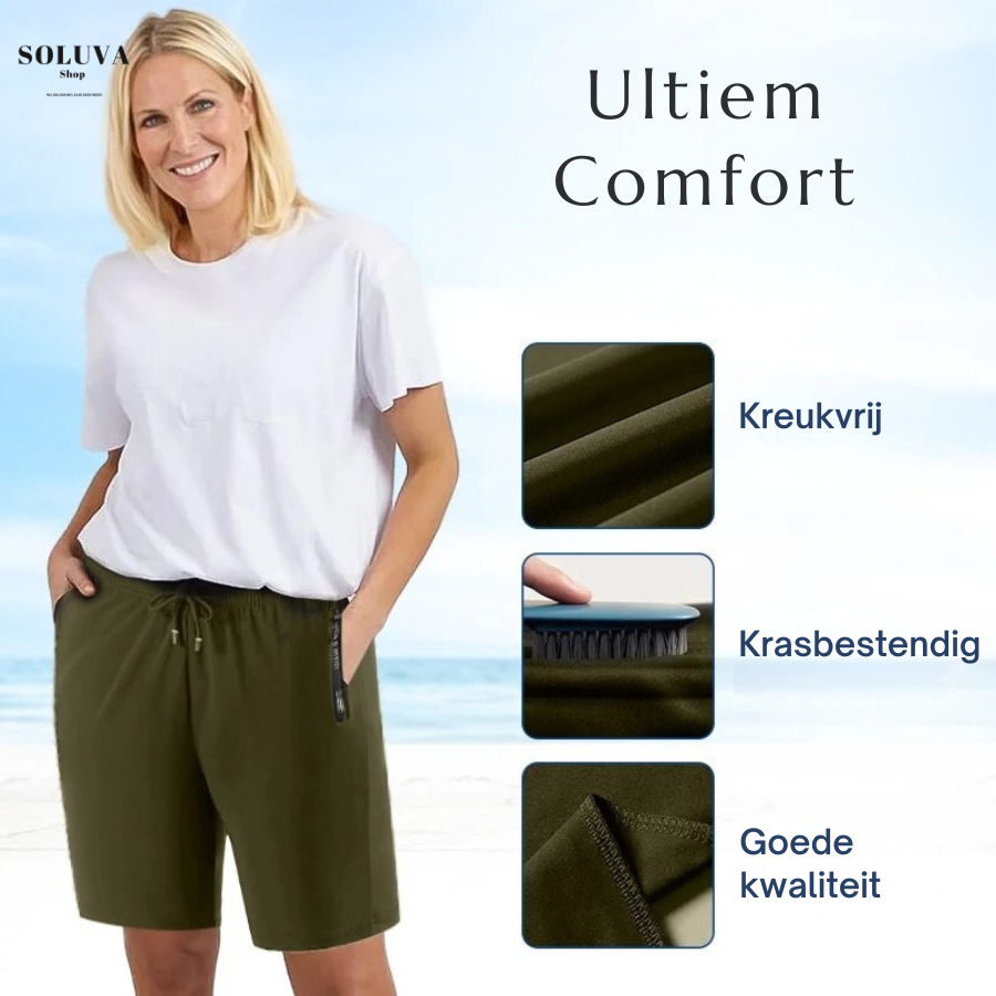 Womens Shorts Stretch Non Chafing Breathable Quick Dry Fabric